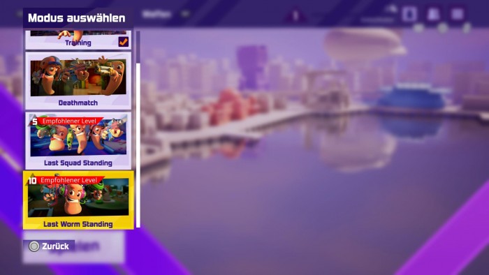 Momentan gibt es drei Multiplayermodi. (Bild: Team 17/Screenshot: Golem.de)